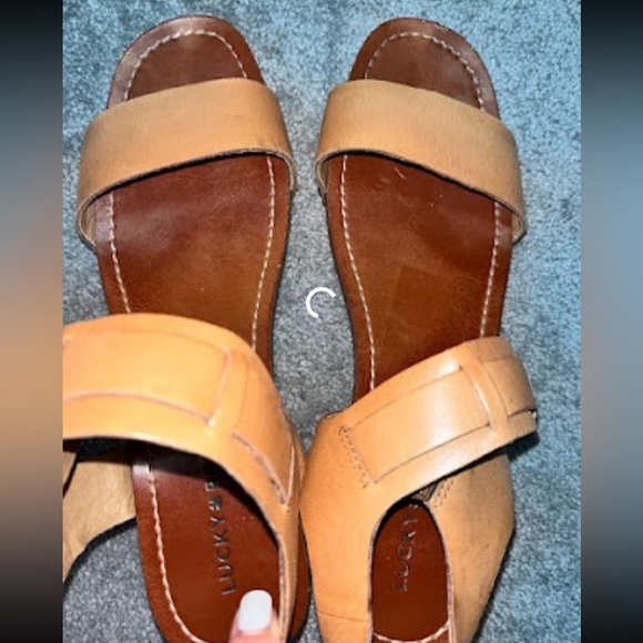 Lucky Brand Leather Hannela Wooden Studded Sandal with wooden sole. size 9/39 - Picture 5 of 13